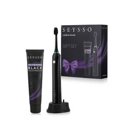 Звукова зубна щітка Seysso Carbon Basic Black + паста Seysso Carbon Black ЄС