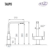 Змішувач Blue water TAUPO kolor STALI (5901730616217)