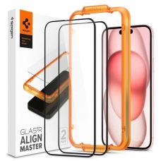 Загартоване скло Spigen Alm Glass Fc 2-pack iPhone 15 Plus Black