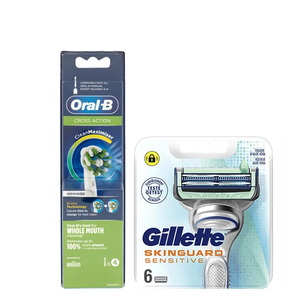 Набір насадок Oral-B (EB50RB-4 шт) і касет Gillette (Skinguard-6 шт)