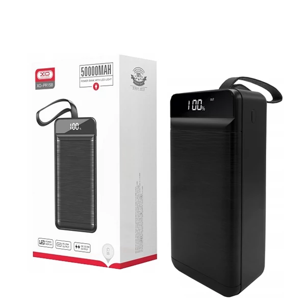 Повербанк (Power Bank) XO 22.5W 50000mAh PR158 Black ЄС