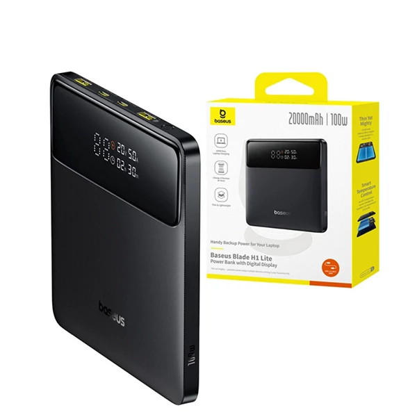 Повербанк (Power Bank) Baseus 100W 20000mAh Blade H1 Lite (P10021604123-00) Black з підтримкою зарядки ноутбука ЄС