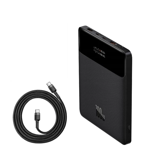 Повербанк (Power Bank) Baseus 100W 20000mAh PPDGL-01 Black з підтримкою зарядки ноутбука + кабель USB-C Type-C
