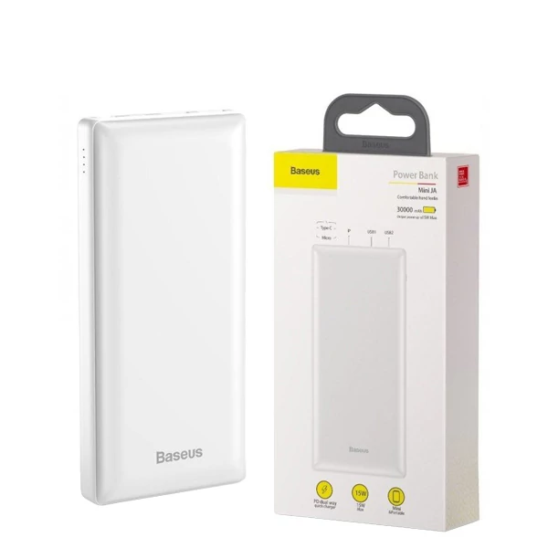 Повербанк (Power Bank) Baseus 15W 30000mAh PPJAN-C02 White ЄС