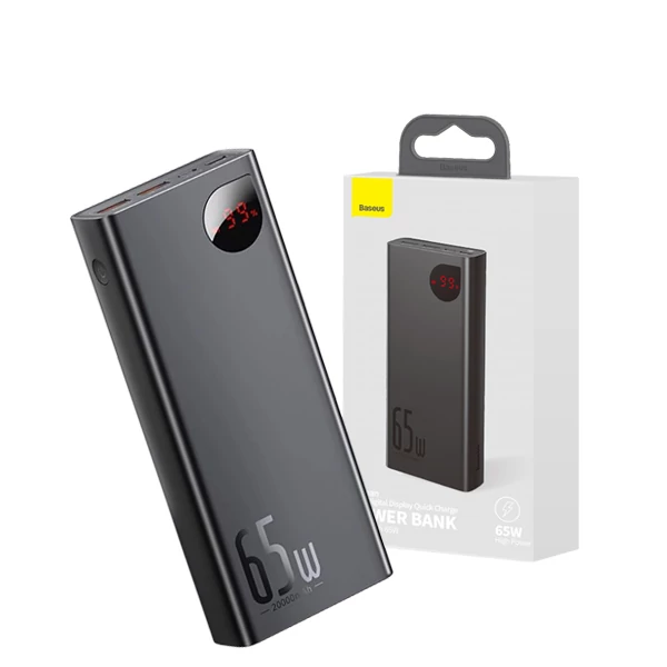 Повербанк (Power Bank) Baseus 65W 20000mAh PPIMDA-D01 Black з підтримкою зарядки ноутбука ЄС