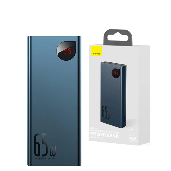 Повербанк (Power Bank) Baseus 65W 20000mAh PPIMDA-D03 Blue з підтримкою зарядки ноутбука ЄС