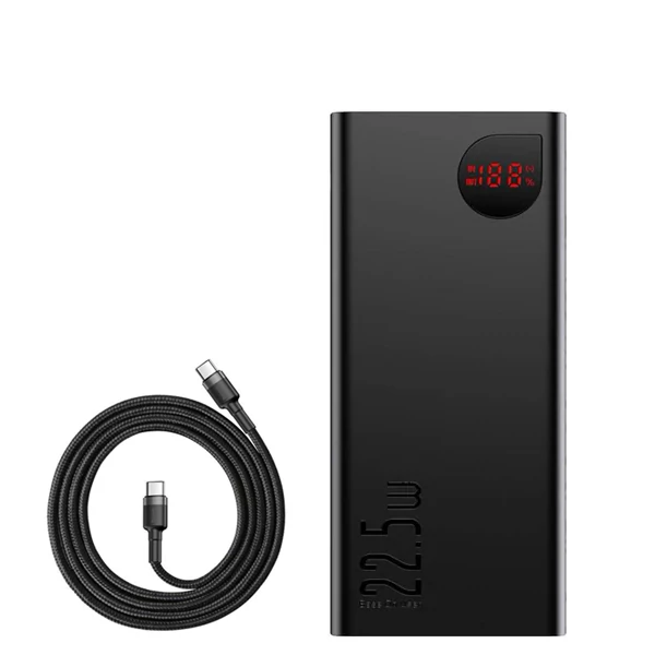 Повербанк (Power Bank) Baseus 22.5W 20000mAh Adaman Metal Black + кабель USB-C Type-C