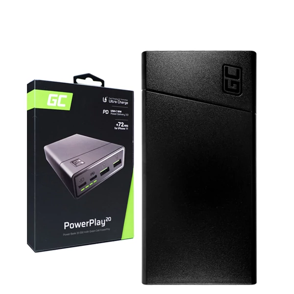 Повербанк (Power Bank) Green Cell 18W 20000mAh PBGC03 Black ЄС