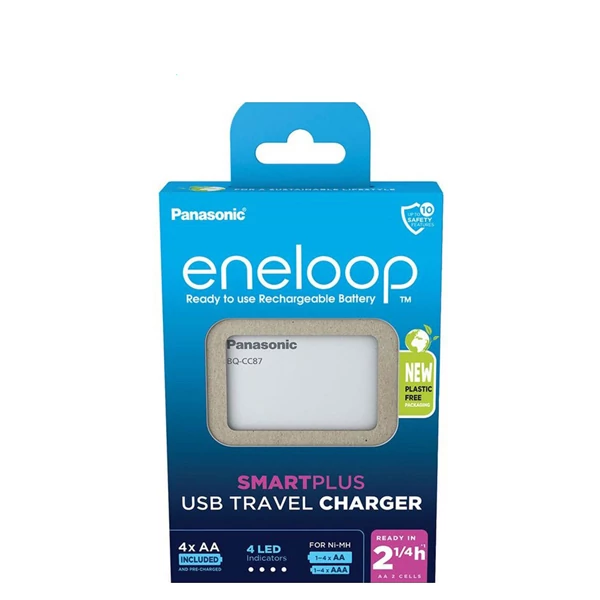 Зарядний пристрій Panasonic BQ-CC87 Smartplus USB Charger + Акумулятор Eneloop K-KJ87MCD40USB AA 2000 mAh (4 шт.) ЄС