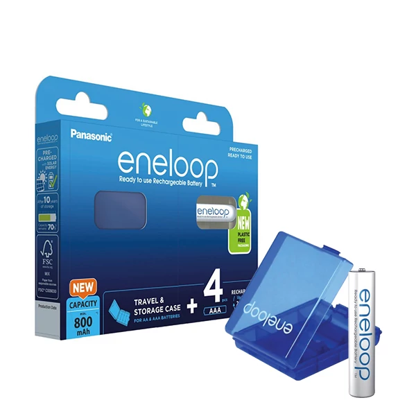 Акумулятор Panasonic Eneloop BK-4MCDEC4BE AAA 800mAh NiMH (4 шт.) + футляр Eneloop ЄС