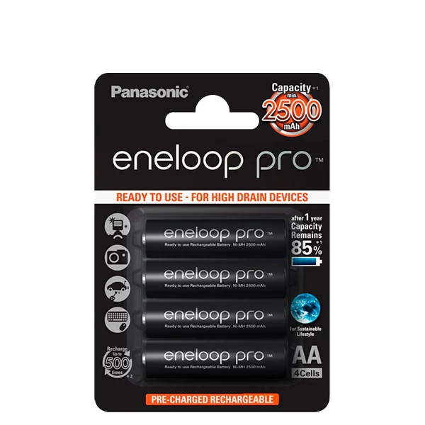 Акумулятор Panasonic Eneloop Pro BK-3HCDE/4BE AA 2500mAh NiMH (4 шт.)