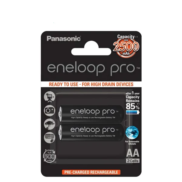 Акумулятор Panasonic Eneloop Pro BK-3HCDE/2BE AA 2500mAh NiMh (2 шт.) ЄС