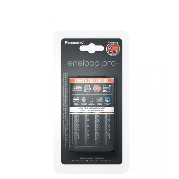 Зарядний пристрій Panasonic Smart-Quick Charger + Акумулятор Eneloop Pro K-KJ55HCD40E AA 2500 mAh NI-MH (4 шт.) ЄС