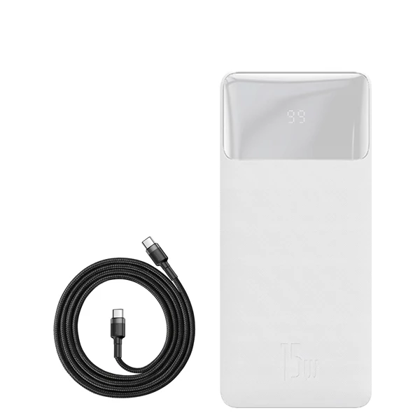 Повербанк (Power Bank) Baseus 15W 10000mAh PPDML-I02 White + кабель USB-C Type-C