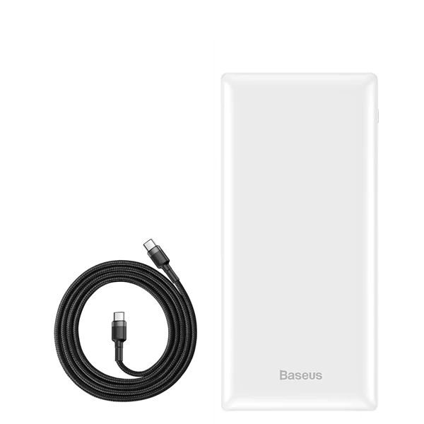 Повербанк (Power Bank) Baseus 15W 30000mAh PPJAN-C02 White + кабель USB-C Type-C ЄС