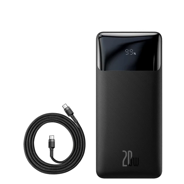 Повербанк (Power Bank) Baseus 20W 10000mAh PPDML-L01 Black + кабель USB-C Type-C ЄС