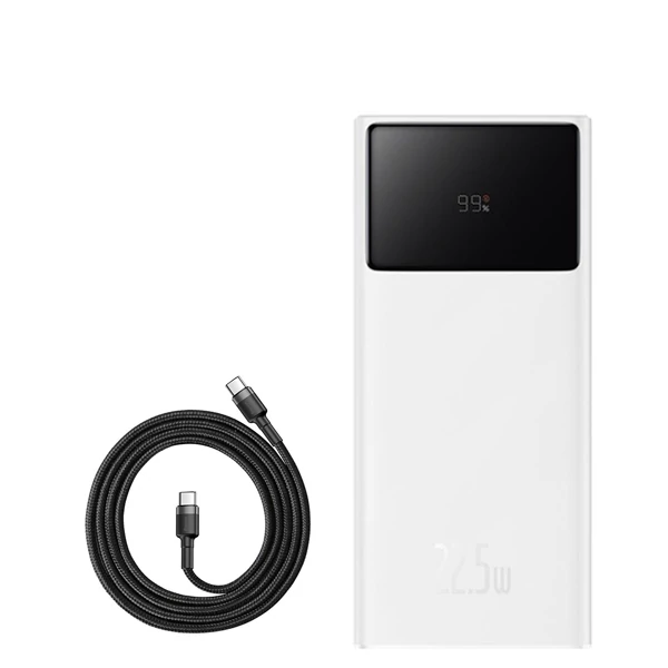 Повербанк (Power Bank) Baseus 22.5W 20000mAh PPXJ060002 White + кабель USB-C Type-C ЄС