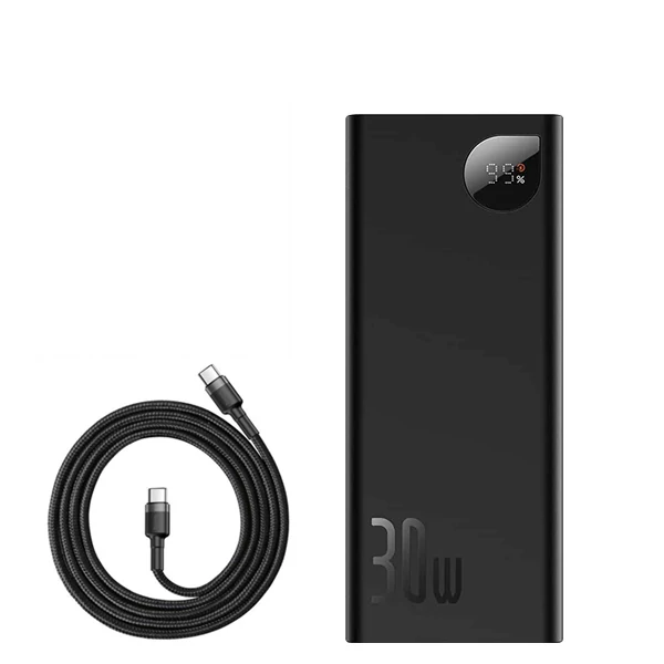 Повербанк (Power Bank) Baseus 30W 20000mAh PPAD030001 Black + кабель USB-C Type-C ЄС