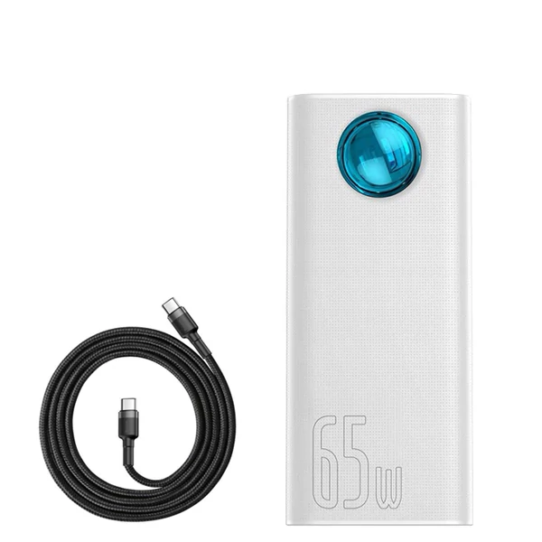 Повербанк (Power Bank) Baseus 65W 30000mAh PPLG-A02/PPLG000102 White з підтримкою зарядки ноутбука + кабель USB-C Type-C