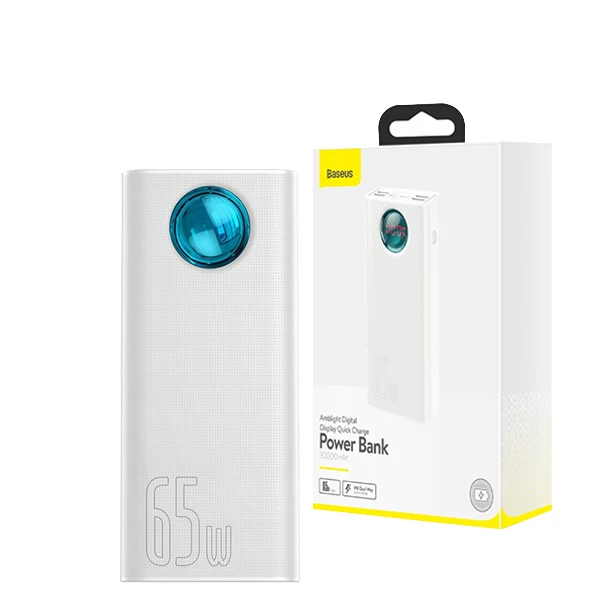 Повербанк (Power Bank) Baseus 65W 30000mAh PPLG-A02/PPLG000102 White з підтримкою зарядки ноутбука ЄС