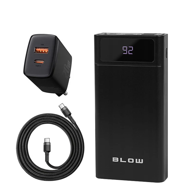 Повербанк (Power Bank) Blow 20W 40000mAh PB40A Black + USB-C Type-C та адаптер ЄС