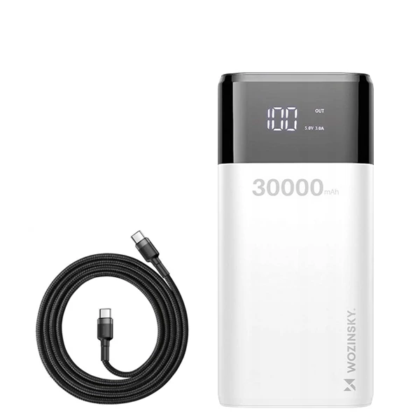Повербанк (Power Bank) Wozinsky 20W 30000mAh WPB-001WE White + кабель USB-C Type-C ЄС