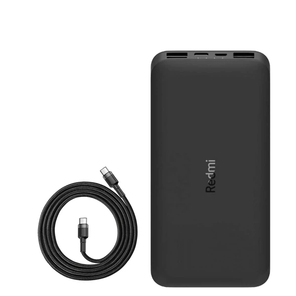 Повербанк (Power Bank) Xiaomi 10W 10000mAh Redmi Black (VXN4305GL) + кабель USB-C Type-C