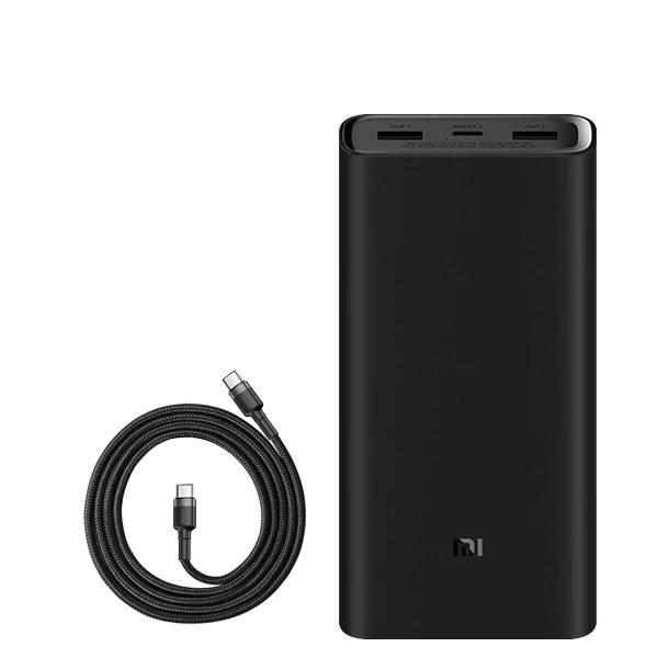 Повербанк (Power Bank) Xiaomi MI 50W 20000mAh Black з підтримкою зарядки ноутбука + кабель USB-C Type-C