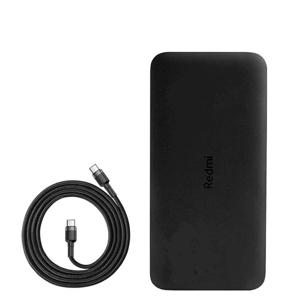 Повербанк (Power Bank) Xiaomi 18W 20000mAh Mi Redmi Black + кабель USB-C Type-C ЄС