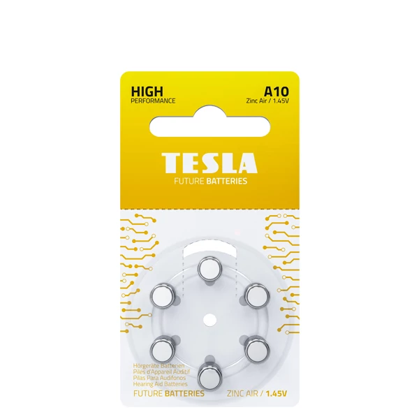 Батарейки Tesla Hearing Aid Batteries А10 (PR70) 1.45V (6 шт.)