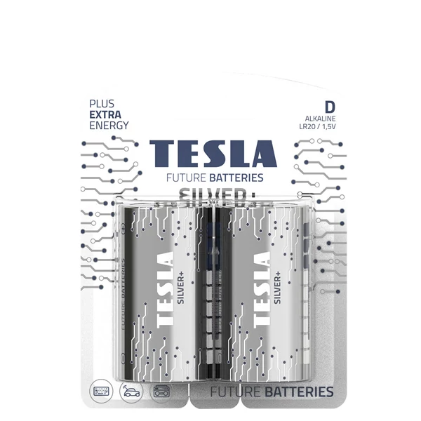 Батарейки Tesla Silver D (LR20) 1.5V (2 шт.)