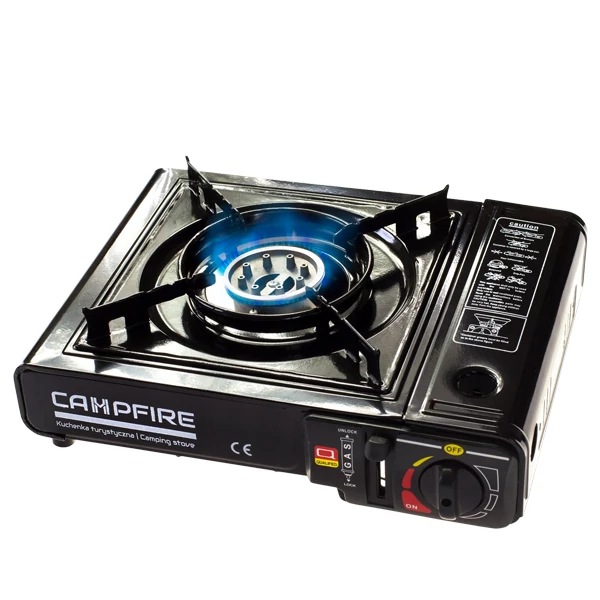 Плитка газова CAMPFIRE TAE041 із перехідником на великий балон ЄС