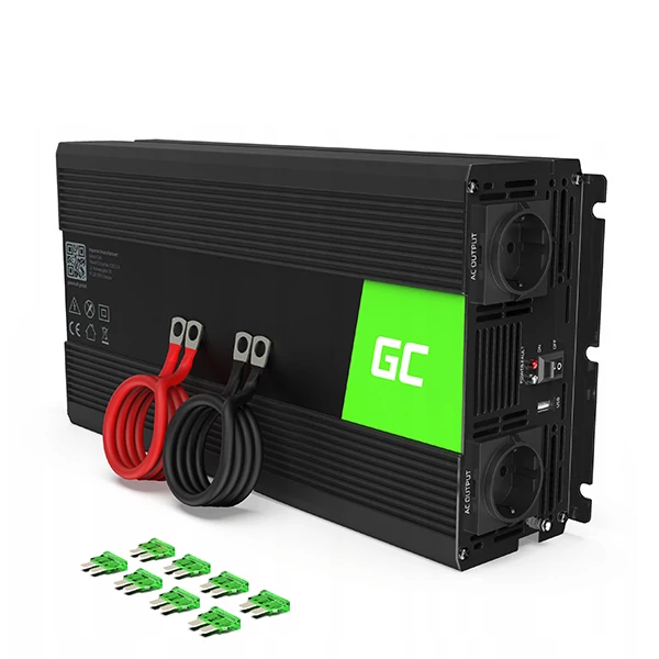 Green Cell DC-AC (24V/230V 1500/3000W) Перетворювач (Чиста синусоїда) INV19 ЄС