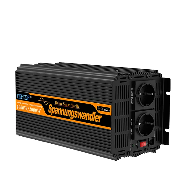 Edecoa DC-AC (12V/230V 1000/2000W) Інвертор (Чиста синусоїда) ЄС