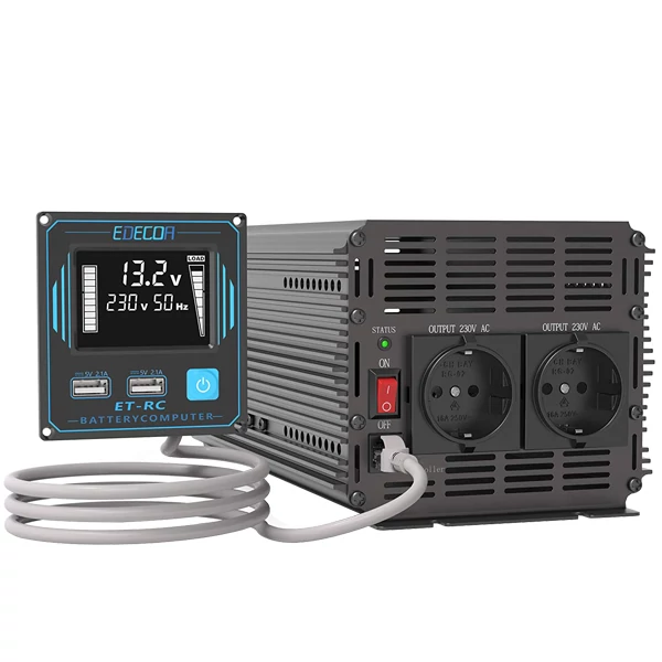 Edecoa DC-AC (12V/230V 2000/4000W) Інвертор (Чиста синусоїда) ЄС