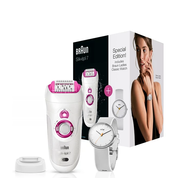 Епілятор Braun Silk-epil 7 SE 7-521GS + годинник ЄС