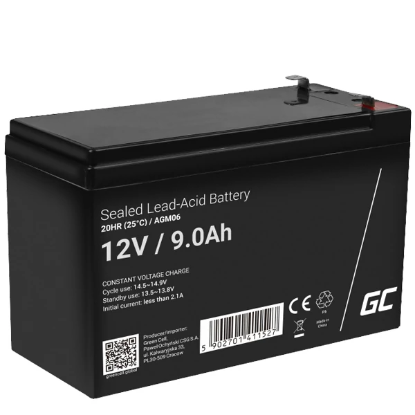 Акумулятор Green Cell AGM06 VRLA 12V 9Ah ЄС