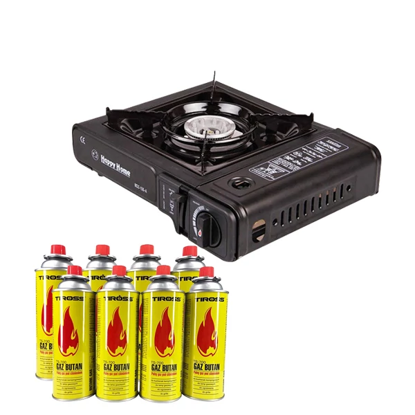 Плитка газова Happy Home BDZ-155-A + 8 газових балонів ЄС