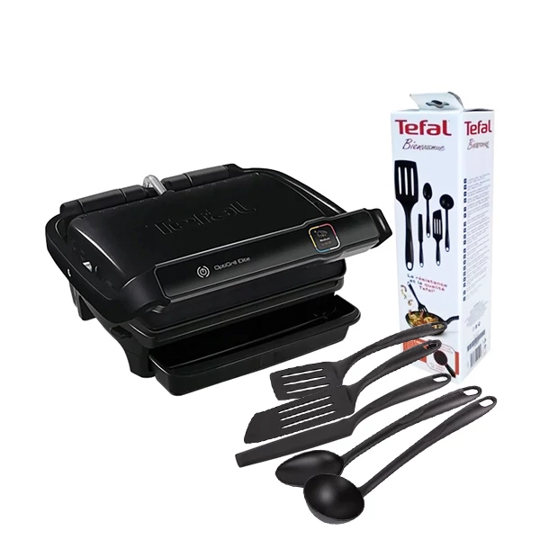 Електрогриль Tefal GC750830 OptiGrill Elite Black + Кухонний набір Bienvenue (K001A504) ЄС