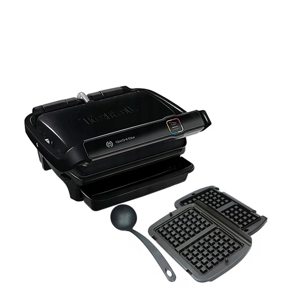 Електрогриль Tefal GC750830 OptiGrill Elite Black + Змінні пластини Optigrill+ XA723812 для вафель ЄС