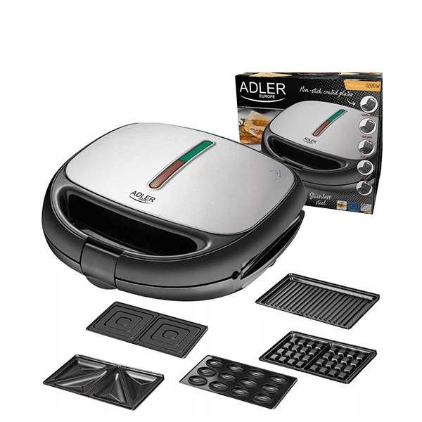 Мультимейкер Adler AD 3040 (бутербродниця-вафельниця-гриль-горішниця) ЄС