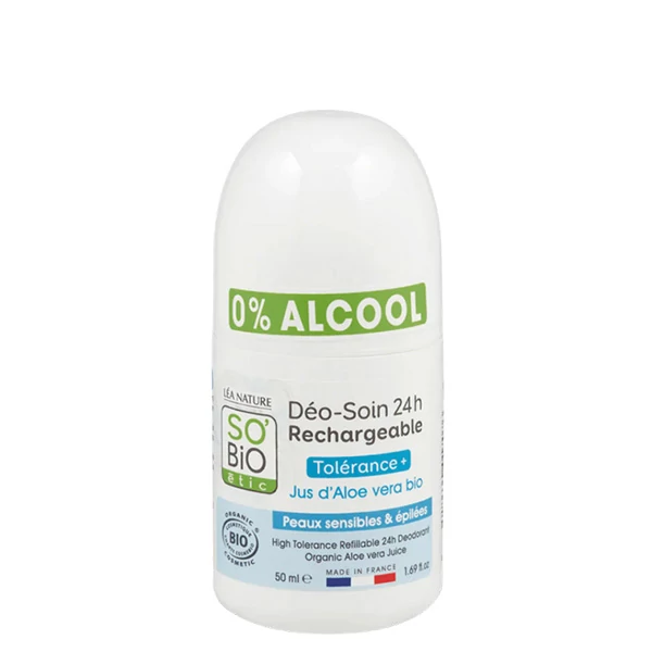 Натуральний роликовий дезодорант SO'BiO étic (50 мл.) для чутливої ​​шкіри з алое ЄС