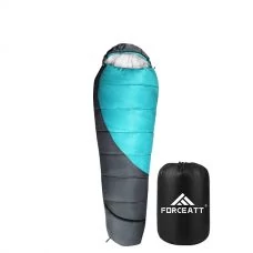 Спальний мішок Forceatt ‎B07Y2Q2RWC (-10 °C до 20 °C) Blue/Gray Кокон ЄС