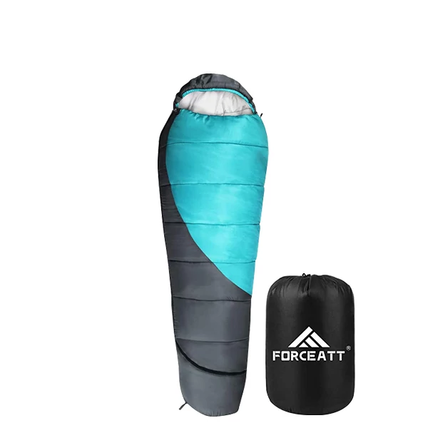 Спальний мішок Forceatt ‎B07Y2Q2RWC (-10 °C до 20 °C) Blue/Gray Кокон ЄС