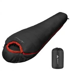 Спальний мішок Forceatt ‎B08P7FP8N5 (-10 °C до 20 °C) Black Кокон ЄС
