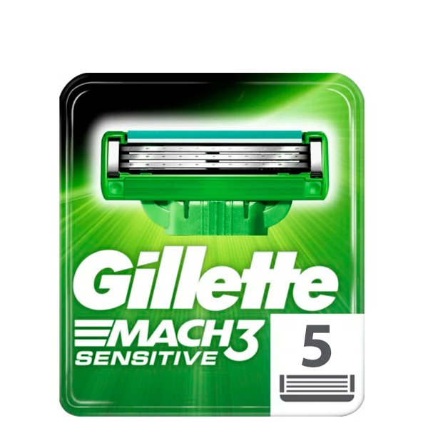 Змінні касети (леза) Gillette Mach3 Sensitive (5 шт.) ЄС