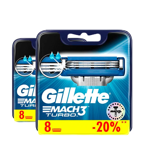 Змінні касети (леза) Gillette Mach3 Turbo New (16 шт.) ЄС