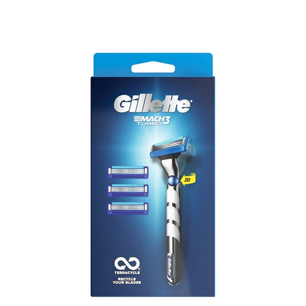 Бритва Gillette Mach3 Turbo 3D для чоловіків (3 змінні касети)