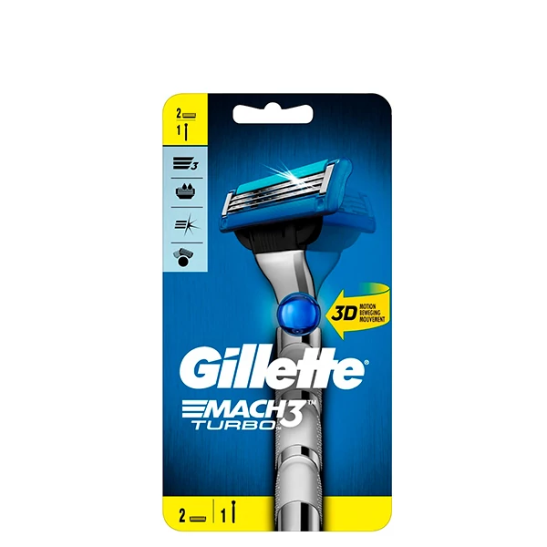 Бритва Gillette Mach3 Turbo 3D для чоловіків (2 змінні касети) ЄС