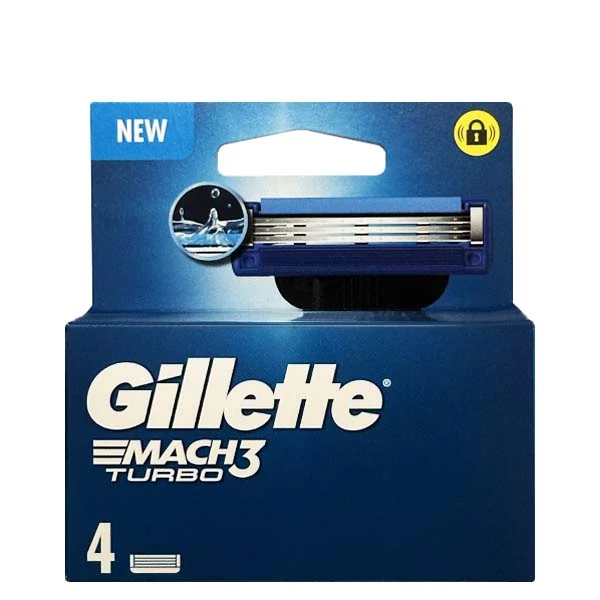 Змінні касети (леза) Gillette Mach3 Turbo New (4 шт.) ЄС